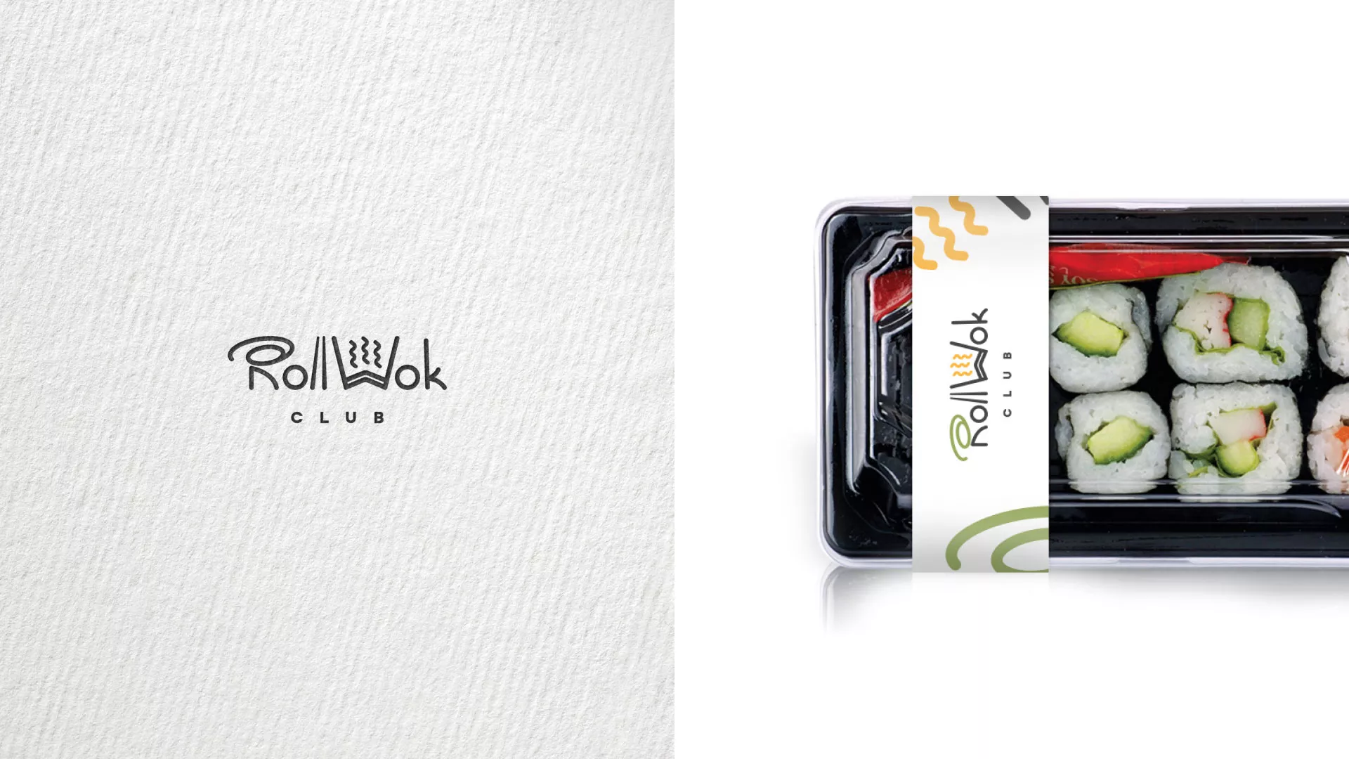 Разработка наклеек для суши-бара «Roll Wok Club» в Покровске